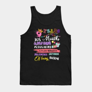 Teacher 9th Birthday For Girls 9 Years Old Being Tank Top